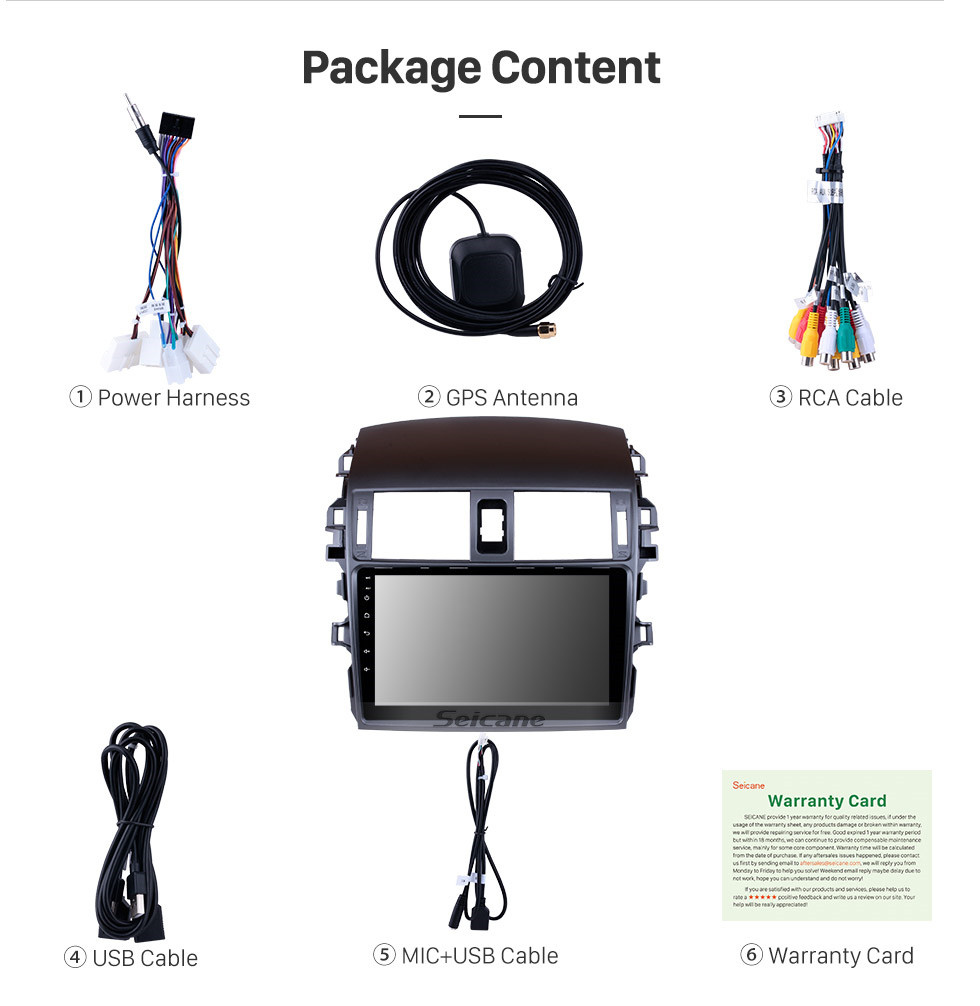 Seicane 9 Inch For 2007 2008 2009 2010 COROLLA Android 10.0 Touch Screen radio Bluetooth GPS Navigation system For DVR OBD II 3G/4G WiFi Rear camera Steering Wheel Control IPS Full Screen View Seicane 9 Inch For 2007 2008 2009 2010 COROLLA Android 10.0 Touch Screen radio Bluetooth GPS Navigation system For DVR OBD II 3G/4G WiFi Rear camera Steering Wheel Control IPS Full Screen View