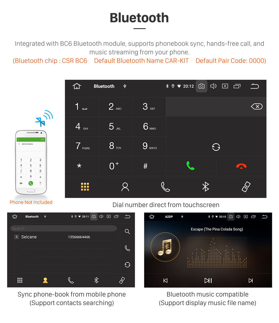 Seicane 6.2 pouces Navigation GPS Radio universelle Android 10.0 Bluetooth WIFI USB HD Écran tactile AUX Carplay Musique support TV numérique 1080P Vidéo Seicane 6.2 pouces Navigation GPS Radio universelle Android 10.0 Bluetooth WIFI USB HD Écran tactile AUX Carplay Musique support TV numérique 1080P Vidéo