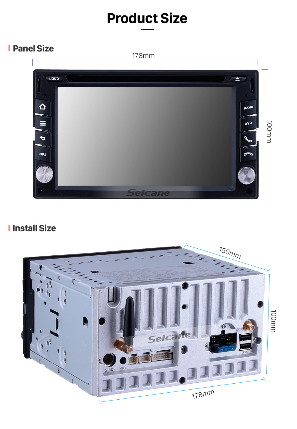 Seicane 6,2 Zoll GPS Navigation Universal Radio Android 10.0 Bluetooth HD Touchscreen AUX Carplay Musik Unterstützung 1080P Digital TV Rückfahrkamera Seicane 6,2 Zoll GPS Navigation Universal Radio Android 10.0 Bluetooth HD Touchscreen AUX Carplay Musik Unterstützung 1080P Digital TV Rückfahrkamera
