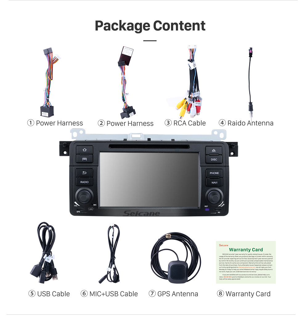 Seicane 7 Zoll Android 10.0 GPS Navigationsradio für 1998-2006 BMW 3er E46 M3 mit HD Touchscreen Carplay Bluetooth Musik USB Unterstützung Mirror Link Backup Kamera Seicane 7 Zoll Android 10.0 GPS Navigationsradio für 1998-2006 BMW 3er E46 M3 mit HD Touchscreen Carplay Bluetooth Musik USB Unterstützung Mirror Link Backup Kamera