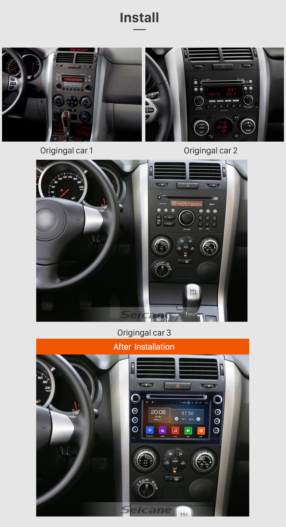 Seicane HD Pantalla táctil Radio Android 10.0 de 7 pulgadas para 2006-2010 Suzuki Grand Vitara con navegación GPS Carplay Soporte Bluetooth Bluetooth TV digital