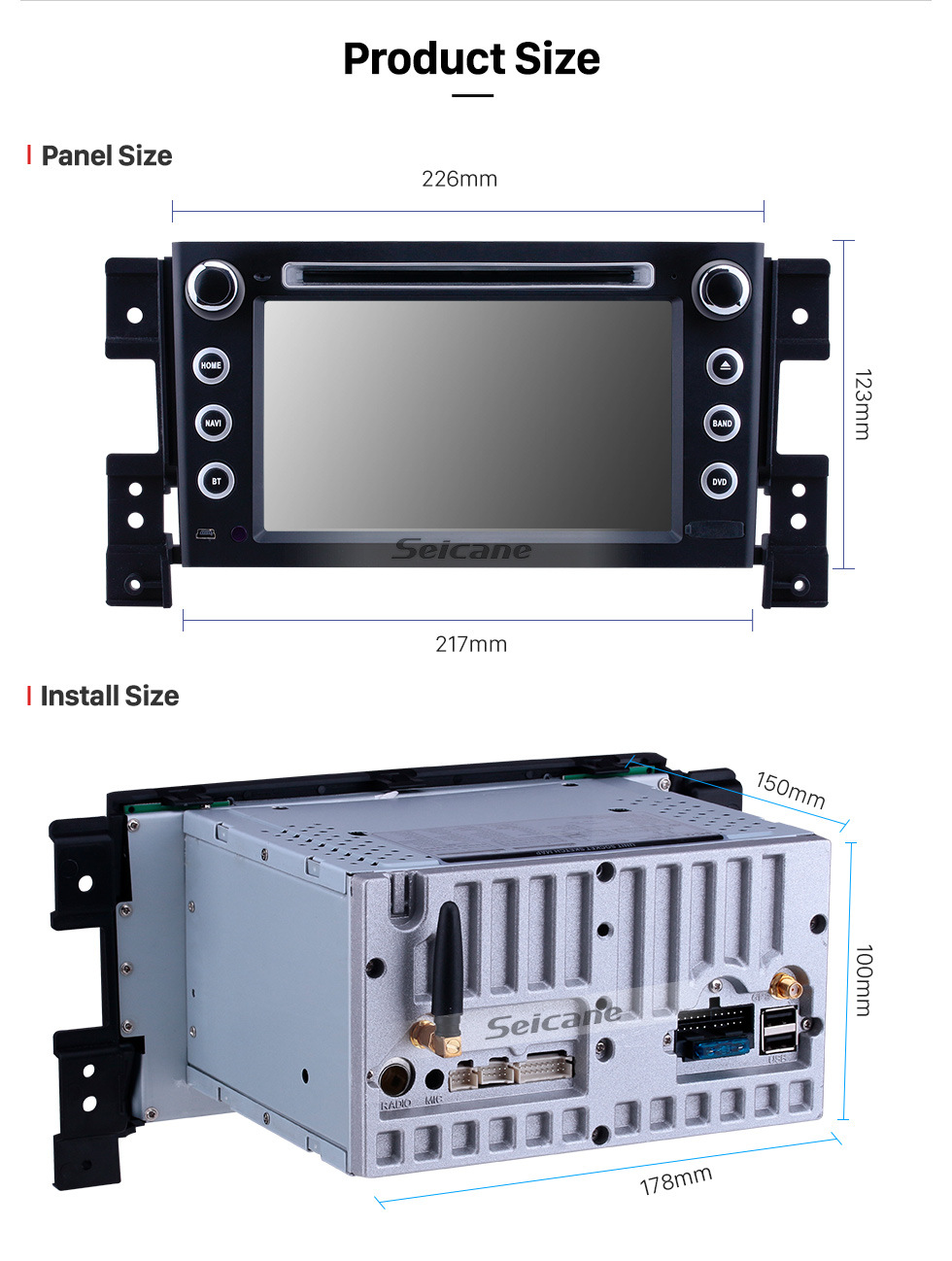 Seicane HD Touchscreen 7 inch Android 10.0 Radio for 2006-2010 Suzuki Grand Vitara with GPS Navigation Carplay Bluetooth support Digital TV