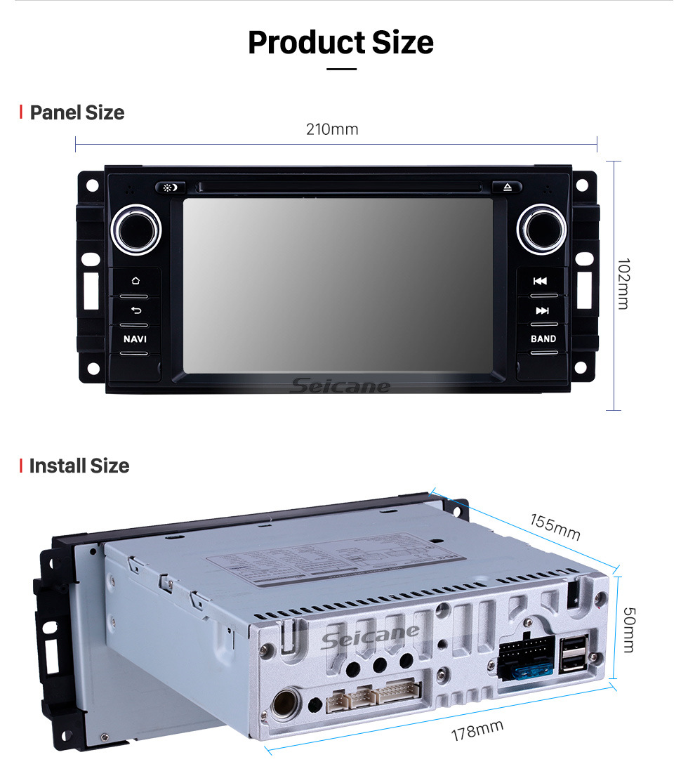 Seicane 6.2 inch 2005-2011 Jeep Grand Cherokee/Wrangler/Compass/Commander Android 10.0 GPS Navigation Radio Bluetooth Touchscreen Carplay support Backup camera Seicane 6.2 inch 2005-2011 Jeep Grand Cherokee/Wrangler/Compass/Commander Android 10.0 GPS Navigation Radio Bluetooth Touchscreen Carplay support Backup camera