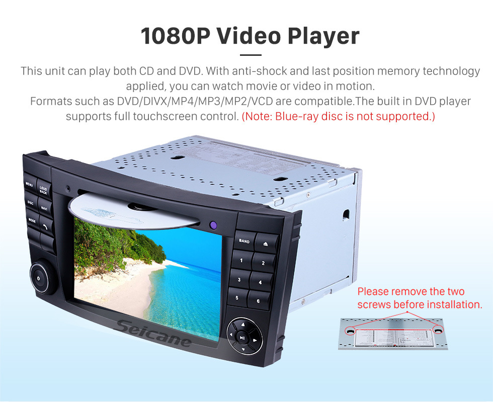 Seicane 7 inch 2002-2008 Mercedes Benz W211 Touchscreen Android 10.0 GPS Navigation Radio Bluetooth Carplay USB support TPMS Rearview camera OBD2 DVR Seicane 7 inch 2002-2008 Mercedes Benz W211 Touchscreen Android 10.0 GPS Navigation Radio Bluetooth Carplay USB support TPMS Rearview camera OBD2 DVR