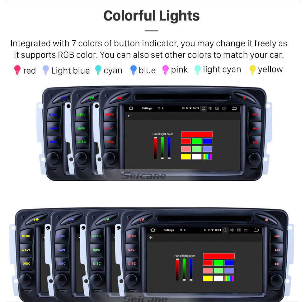 Seicane 7-дюймовый Android 10.0 HD с сенсорным экраном GPS-навигатор для Mercedes-Benz 1998-2006 гг. CLK-класса W209 / G-класса W463 с поддержкой Carplay Bluetooth 1080P Видео