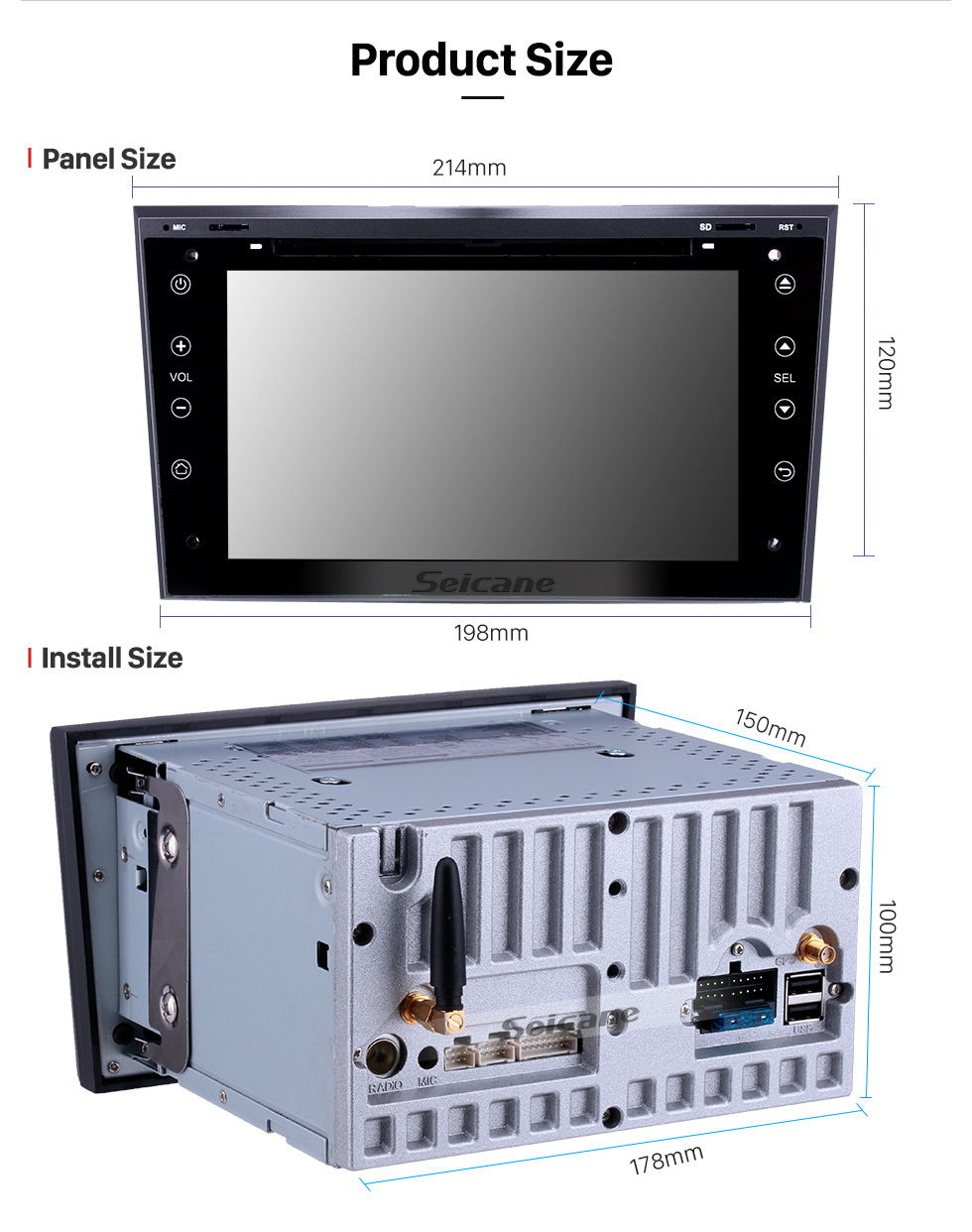 Seicane 2005-2011 Opel Zafira Android 9.0 7-Zoll-Multi-Touch-Kapazitäts-DVD-Player GPS-Navi-Radio Bluetooth WIFI-Musik Lenkradsteuerung