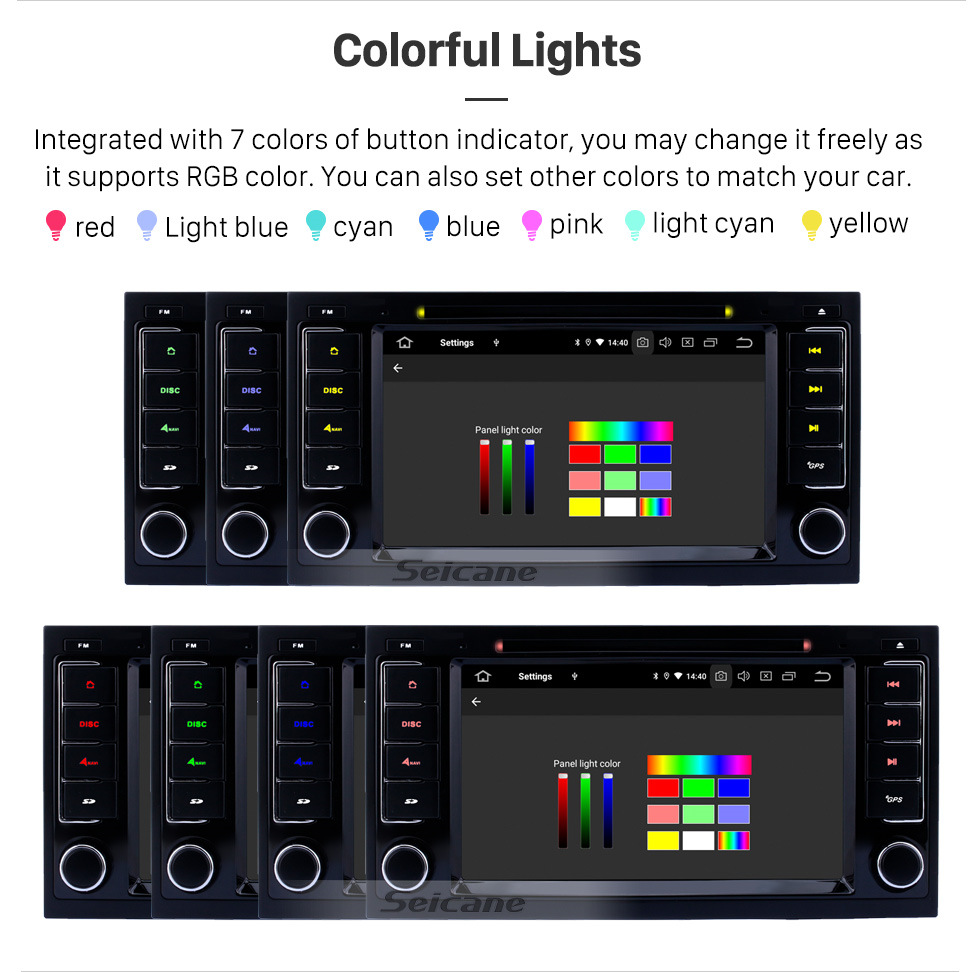 Seicane Radio de pantalla táctil Android 10.0 de 7 pulgadas para VW Volkswagen 2004-2011 Touareg 2009 T5 Multivan / Transporter con navegación GPS Carplay Soporte Bluetooth Bluetooth Cámara de respaldo