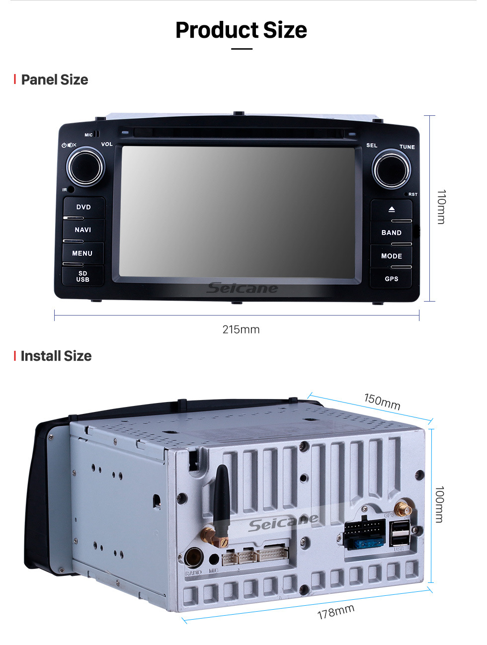 Seicane 6.2 polegadas Android 10.0 Rádio Navegação GPS para 2003-2012 Toyota Corolla E120 BYD F3 com HD Touchscreen Carplay suporte Bluetooth TPMS