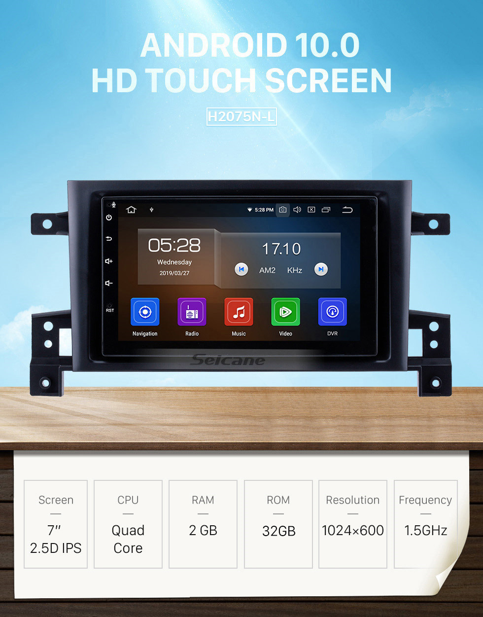 Seicane 7 inch OEM Android 10.0 Radio GPS Navigation system for 2005-2013 Suzuki Vitara Bluetooth Mirror link Touch Screen Steering Wheel control WIFI support OBD2 DVD player DVR Backup camera Seicane 7 inch OEM Android 10.0 Radio GPS Navigation system for 2005-2013 Suzuki Vitara Bluetooth Mirror link Touch Screen Steering Wheel control WIFI support OBD2 DVD player DVR Backup camera