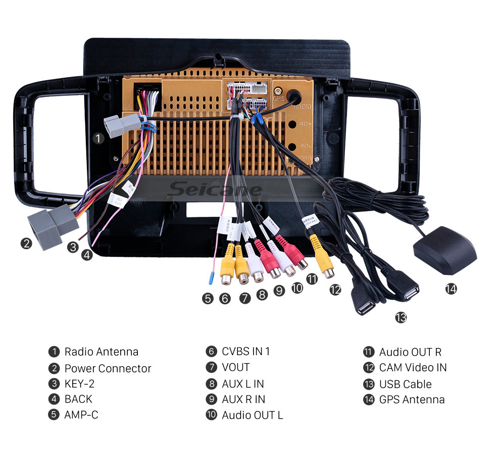 Seicane OEM 10,1 pouces Android 10.0 pour 2011 2012 2013 2014 Honda Radio libérée avec Bluetooth HD tactile système de navigation GPS support Carplay