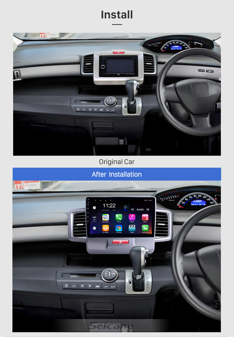 Seicane OEM 10,1 Zoll Android 10.0 für 2011 2012 2013 2014 Honda Freed Radio mit Bluetooth HD Touchscreen GPS-Navigationssystem unterstützt Carplay