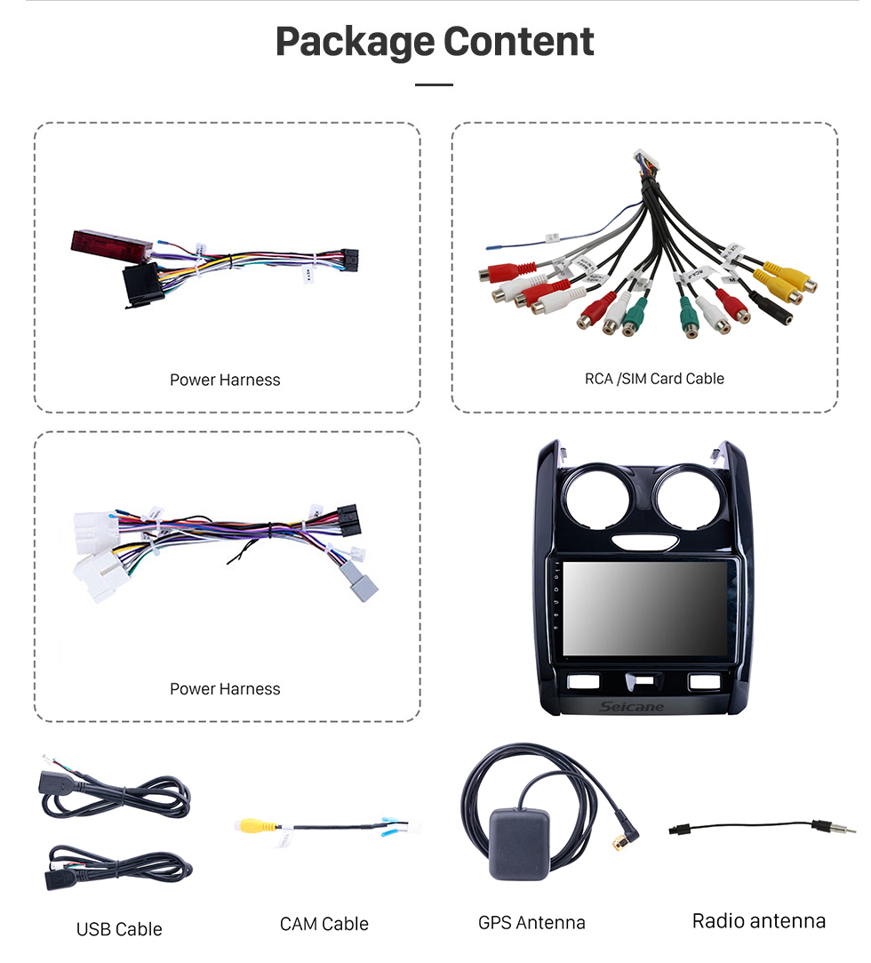 Seicane Para 2015 2016 2017-2020 Renault Duster Radio 9 polegadas Android 10.0 HD Touchscreen Sistema de navegação GPS com suporte para Bluetooth Carplay OBD2