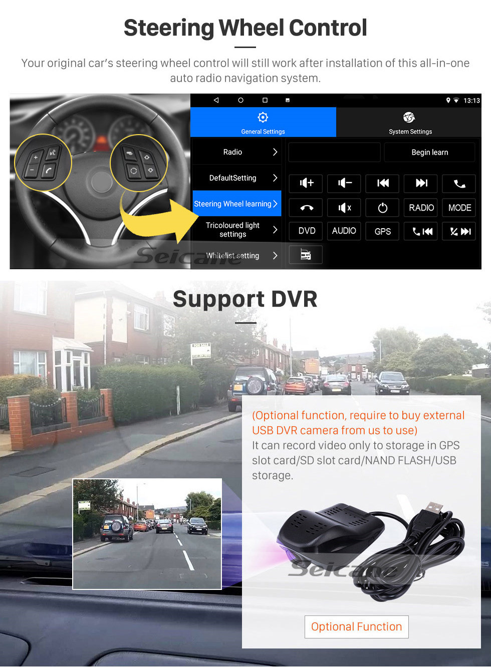 Seicane For 2015 2016 2017-2020 Renault Duster Radio 9 inch Android 13.0 HD Touchscreen GPS Navigation System with Bluetooth support Carplay OBD2 Seicane For 2015 2016 2017-2020 Renault Duster Radio 9 inch Android 13.0 HD Touchscreen GPS Navigation System with Bluetooth support Carplay OBD2