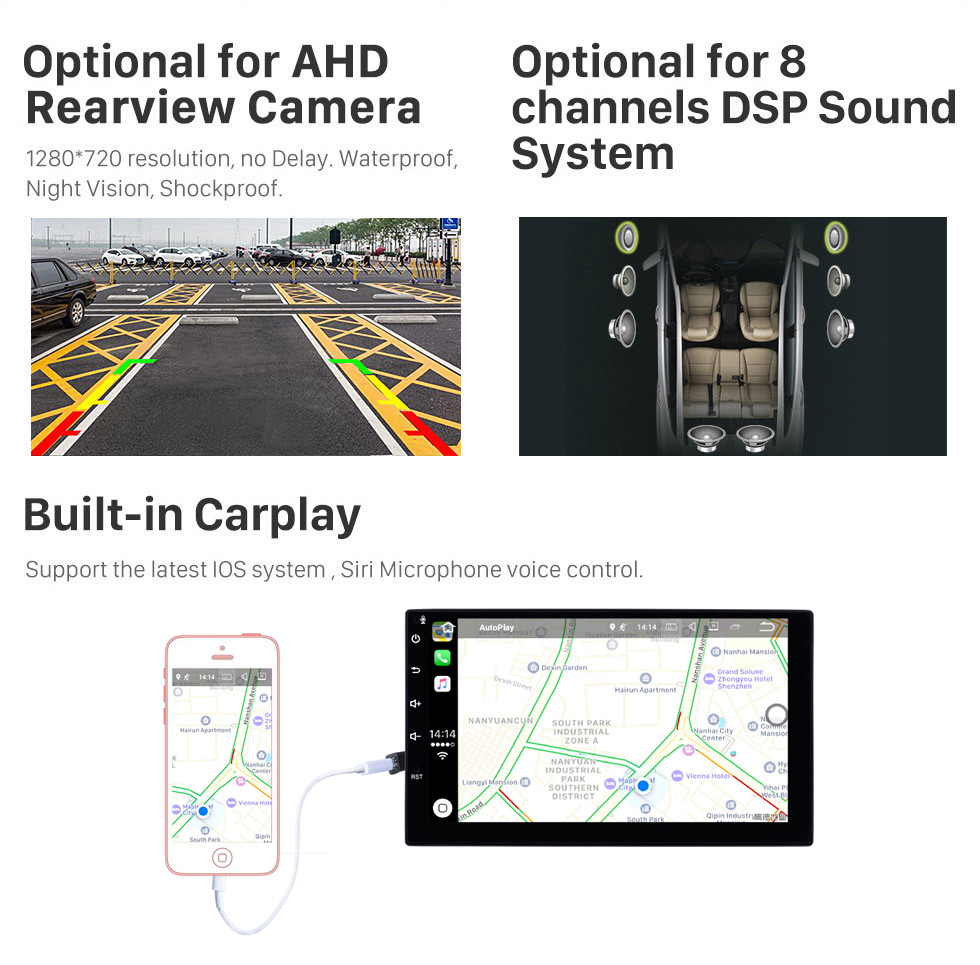 Seicane OEM 7 pulgadas Android 10.0 para 2012 BMW 3 Series E90 Auto / Manual Radio A / C con Bluetooth HD Pantalla táctil Sistema de navegación GPS Carplay compatible con DVR