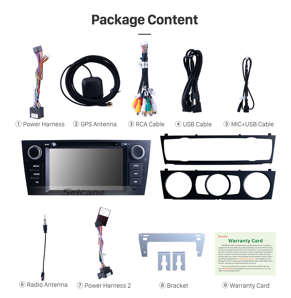 Seicane OEM 7 Zoll Android 10.0 für 2012 BMW 3er E90 Auto / Manuelles A / C-Radio mit Bluetooth HD Touchscreen GPS-Navigationssystem Carplay-Unterstützung DVR Seicane OEM 7 Zoll Android 10.0 für 2012 BMW 3er E90 Auto / Manuelles A / C-Radio mit Bluetooth HD Touchscreen GPS-Navigationssystem Carplay-Unterstützung DVR