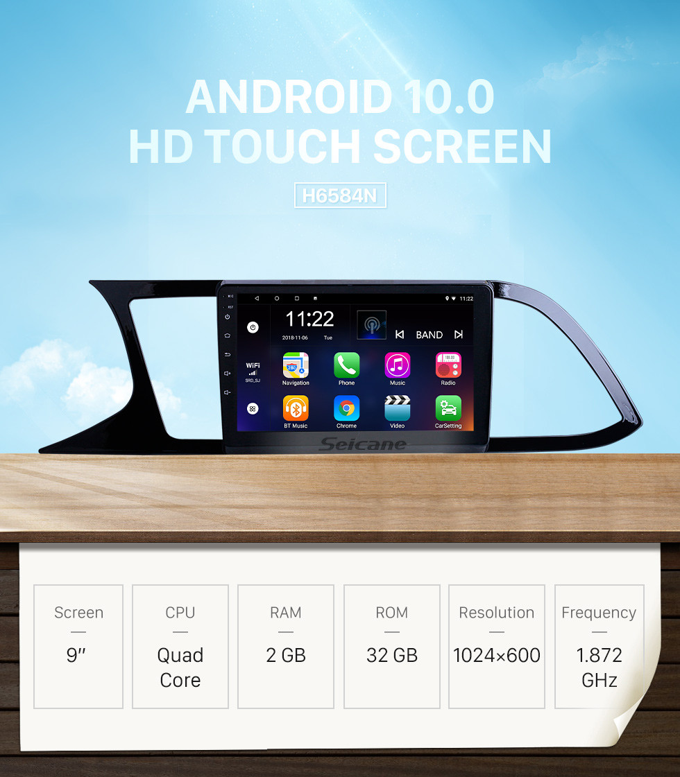 Seicane HD сенсорный экран 9 дюймов для 2018 Seat Leon Radio Android 10.0 GPS навигационная система с поддержкой AUX WIFI Bluetooth Carplay Seicane HD сенсорный экран 9 дюймов для 2018 Seat Leon Radio Android 10.0 GPS навигационная система с поддержкой AUX WIFI Bluetooth Carplay