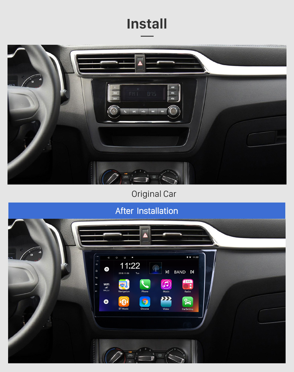 Seicane Écran tactile HD 10,1 pouces Android 10.0 pour 2017 2018 2019 2020 Système de navigation GPS Radio MG-ZS avec prise en charge Bluetooth Carplay DAB +