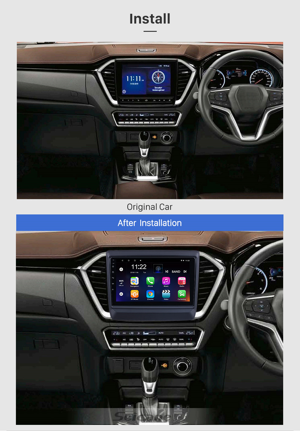 Seicane Android 10.0 HD Pantalla táctil de 9 pulgadas para 2020 Isuzu D-Max Radio Sistema de navegación GPS con USB Bluetooth compatible Carplay DVR OBD2