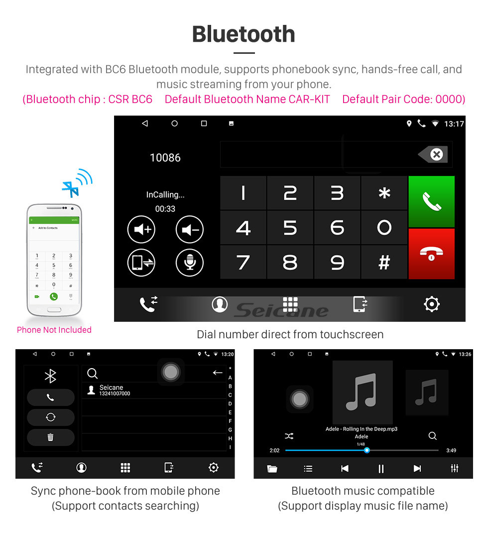 Seicane HD Touchscreen 9 Zoll Android 10.0 für 2015 2016 2017 2018 2019 Fiat Doblo Radio GPS-Navigationssystem mit Bluetooth-Unterstützung Carplay