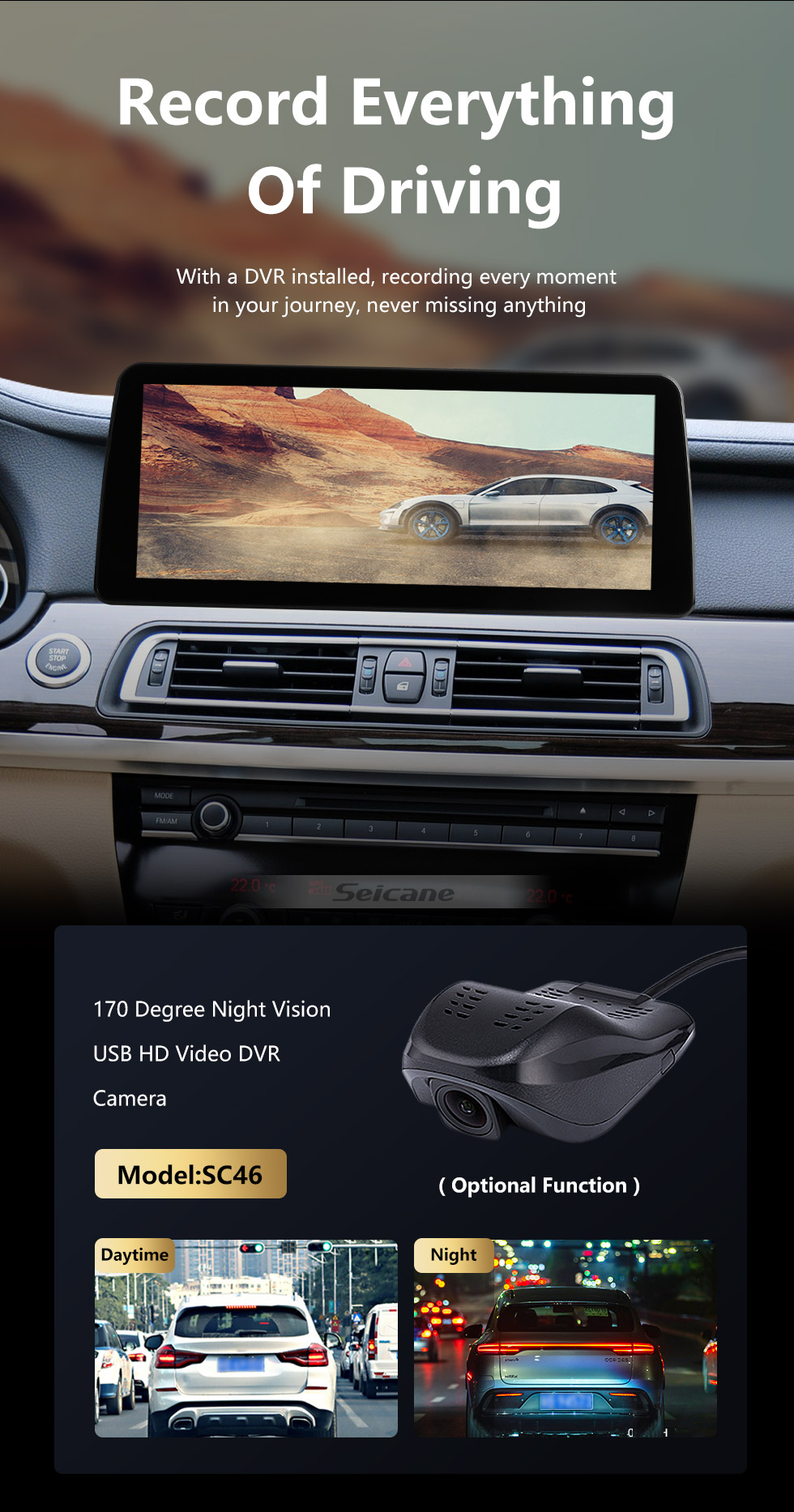 Seicane Android 11.0 12,3 polegadas Para 2009-2013 2014 2015 2016 BMW Série 7 F01 F02 Rádio HD Touchscreen Navegação GPS com suporte a Bluetooth Carplay SWC