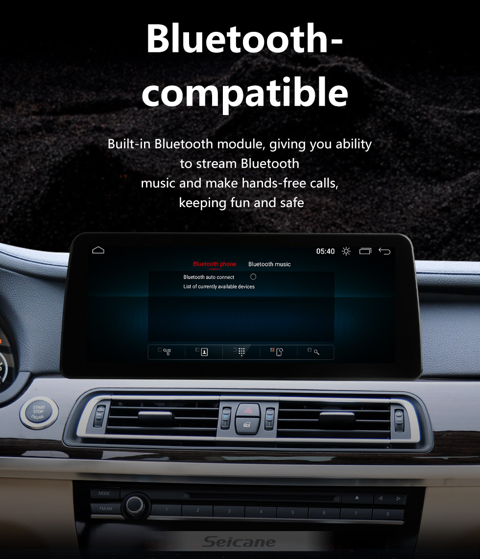 Seicane Android 11.0 12,3 pouces Pour 2009-2013 2014 2015 2016 BMW Série 7 F01 F02 Radio HD Écran tactile Navigation GPS avec prise en charge Bluetooth Carplay SWC