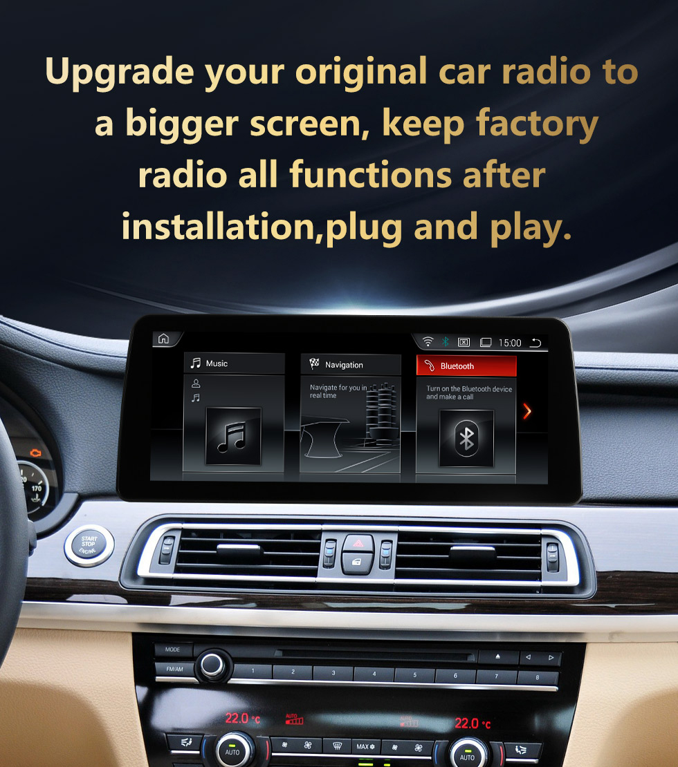 Seicane Android 11.0 12,3 Zoll für 2009–2013 2014 2015 2016 BMW 7er F01 F02 Radio HD Touchscreen GPS-Navigation mit Bluetooth-Unterstützung Carplay SWC