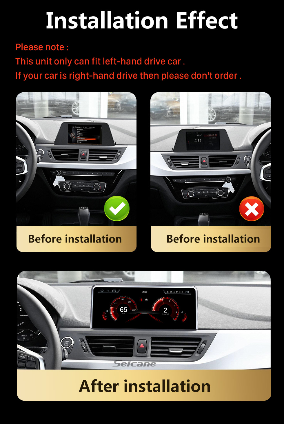 Seicane 8,8 polegadas Android 9.0 para BMW 1 Series F20 (2018-) EVO Radio Sistema de Navegação GPS com HD Touchscreen Suporte Bluetooth Carplay Seicane 8,8 polegadas Android 9.0 para BMW 1 Series F20 (2018-) EVO Radio Sistema de Navegação GPS com HD Touchscreen Suporte Bluetooth Carplay