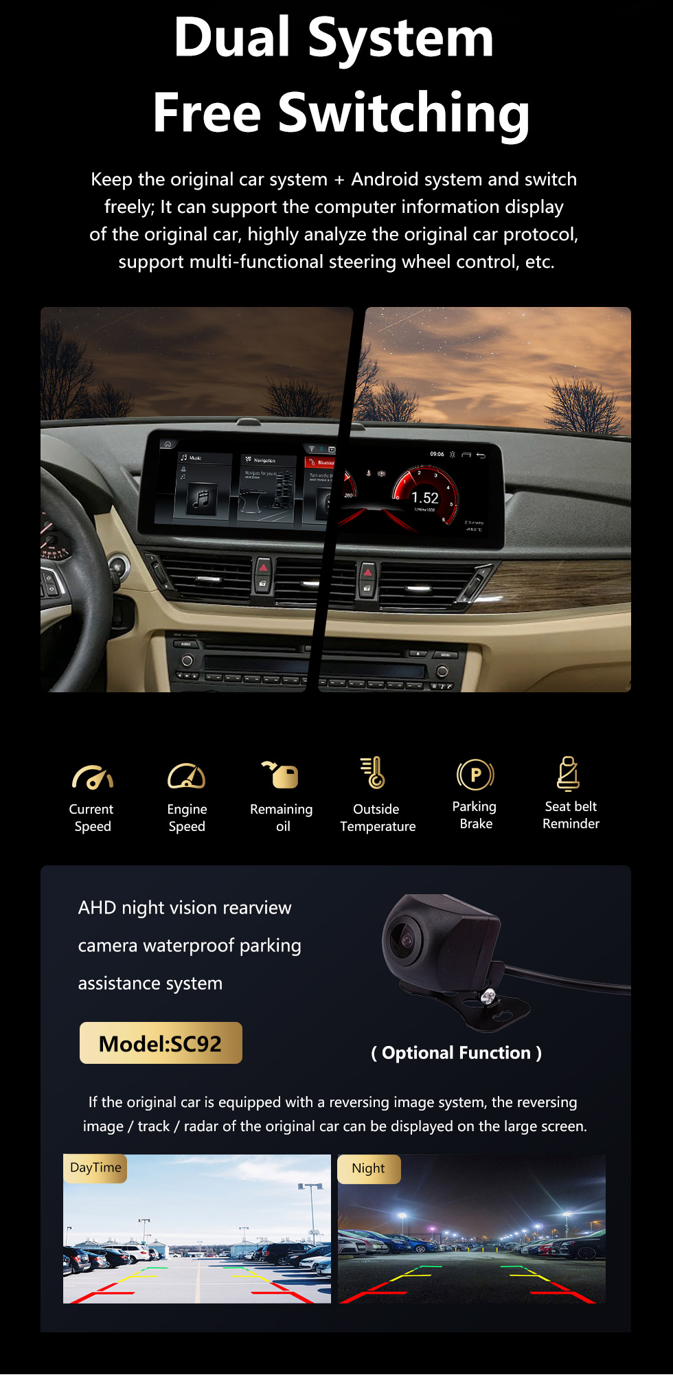 Seicane 10,25-дюймовый HD-сенсорный экран Android 10.0 2009-2015 BMW X1 E84 Автомагнитола Головное устройство GPS-навигация Поддержка Bluetooth Камера заднего вида Управление на руле USB WIFI Зеркальная связь OBD2