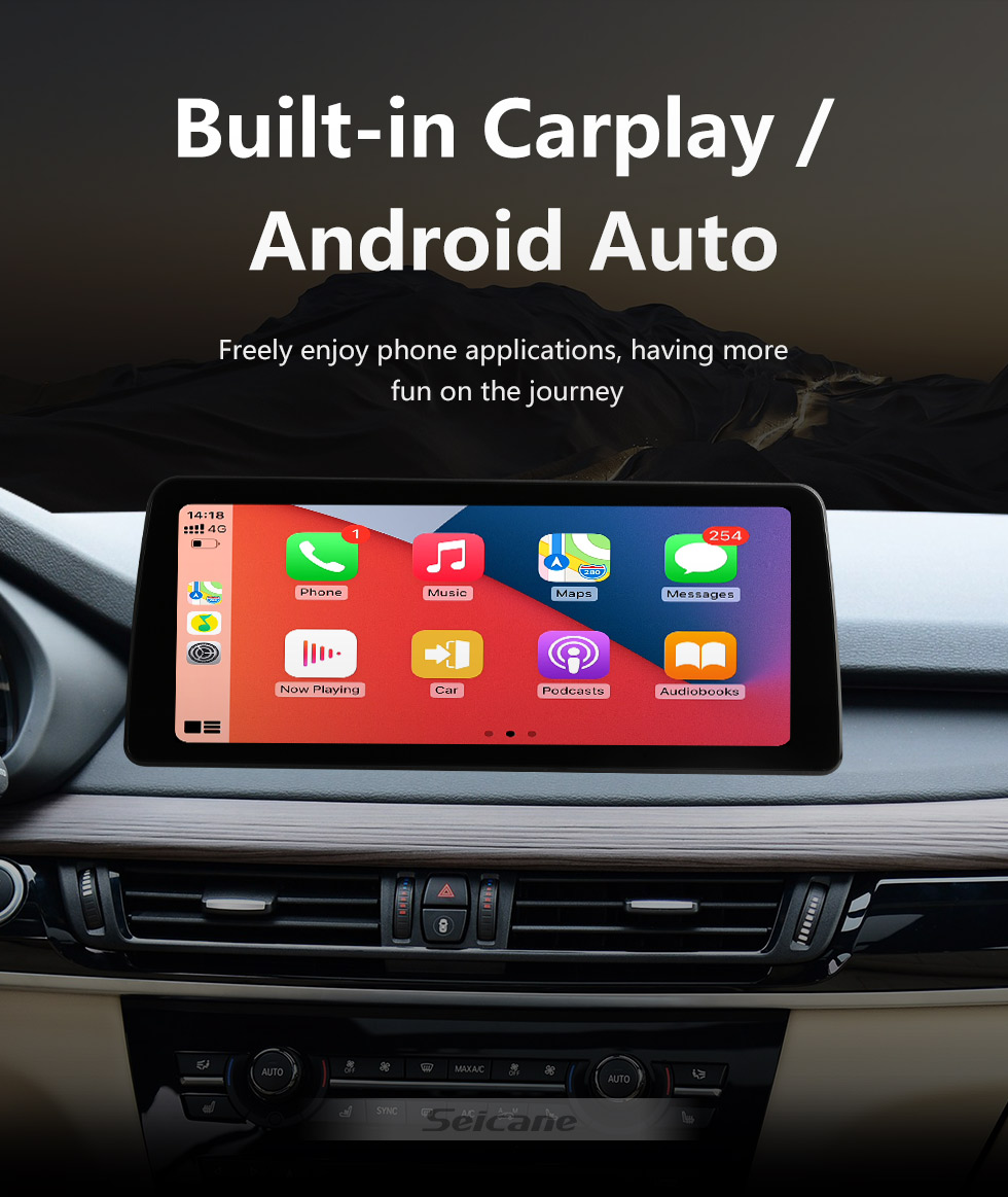 Seicane OEM 10,25-дюймовый Android 10.0 для BMW X5 F15 X6 2014-2017 Радио Bluetooth HD Сенсорный экран Система GPS-навигации Поддержка Carplay DAB+