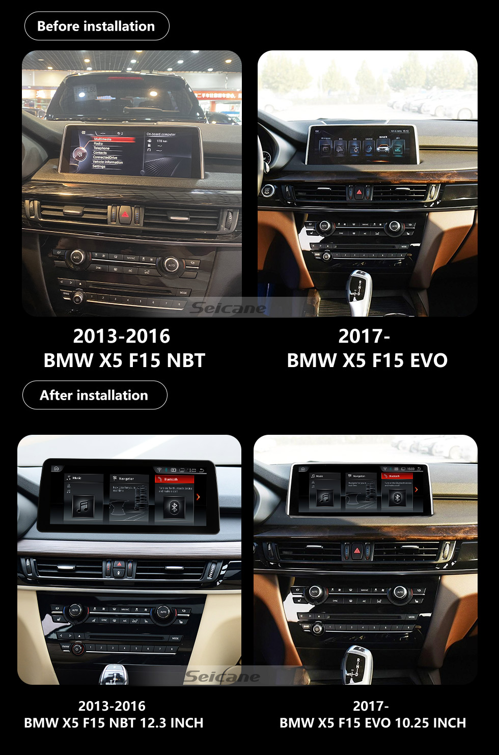 Seicane OEM 12.3 inch Android 11.0 for 2013-2019 2020 2021 2022 BMW X5 F15 Radio Bluetooth HD Touchscreen GPS Navigation System support Carplay DAB+ Seicane OEM 12.3 inch Android 11.0 for 2013-2019 2020 2021 2022 BMW X5 F15 Radio Bluetooth HD Touchscreen GPS Navigation System support Carplay DAB+