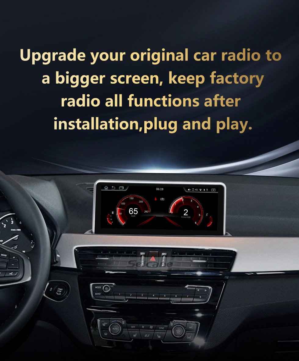 Seicane Para BMW X1 F48 (2018-) EVO Radio 10.25 polegadas Android 9.0 HD Touchscreen GPS Sistema de Navegação com suporte Bluetooth Carplay OBD2 Seicane Para BMW X1 F48 (2018-) EVO Radio 10.25 polegadas Android 9.0 HD Touchscreen GPS Sistema de Navegação com suporte Bluetooth Carplay OBD2