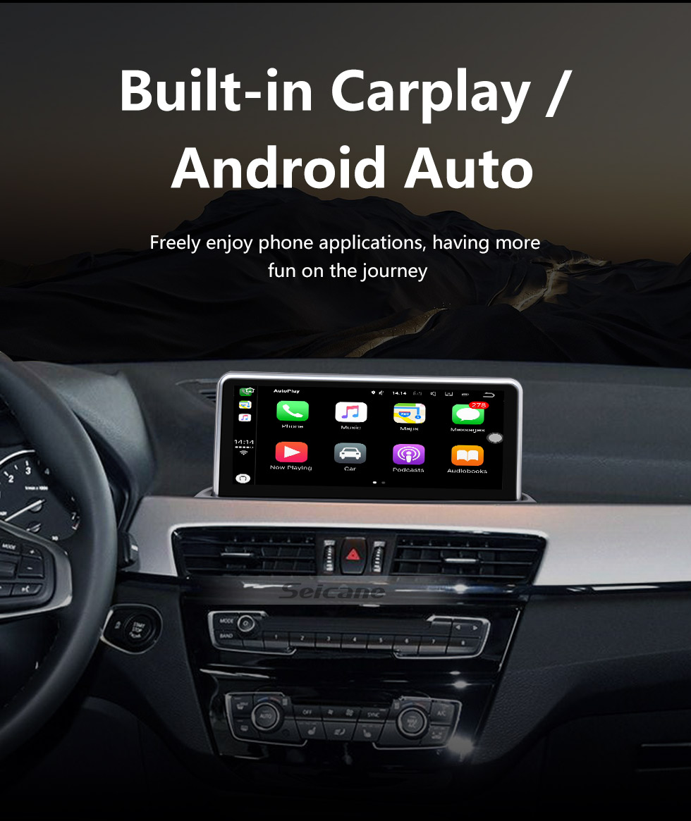 Seicane Для BMW X1 F48 (2018-) EVO Radio 10,25-дюймовый Android 10.0 HD с сенсорным экраном GPS-навигатор с поддержкой Bluetooth Carplay OBD2
