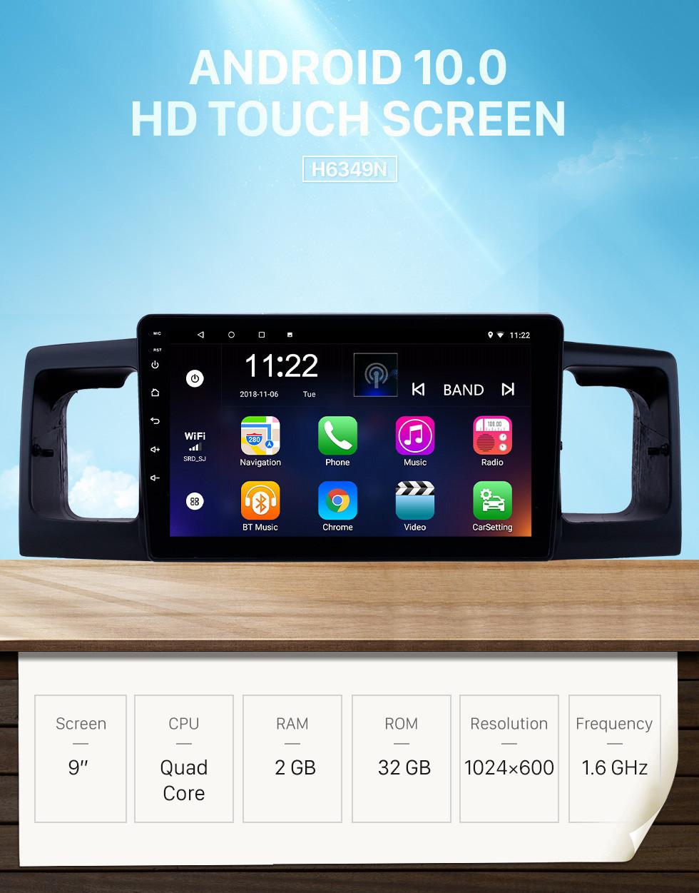 Seicane OEM 9 inch Android 10.0 Radio for 2013 Toyota Corolla/BYD F3 Bluetooth HD Touchscreen GPS Navigation support Carplay Rear camera Seicane OEM 9 inch Android 10.0 Radio for 2013 Toyota Corolla/BYD F3 Bluetooth HD Touchscreen GPS Navigation support Carplay Rear camera
