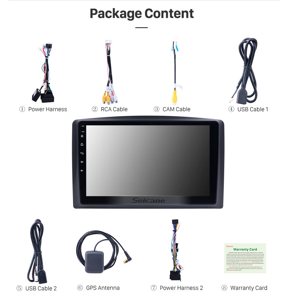 Seicane 10.1 pouces Android 10.0 pour 2014 2015-2018 Mercedes Benz Vito Radio Bluetooth HD à écran tactile GPS Navigation System Support Carplay TPMS