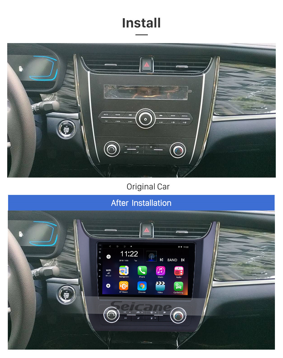 Seicane 9 pulgadas Android 10.0 2013 2014 2015 2016 2017 Ford Edge Radio Sistema de navegación GPS con pantalla táctil HD Bluetooth 3G WIFI compatible Cámara de reserva TPMS Control del volante Vínculo espejo OBD2 DVR