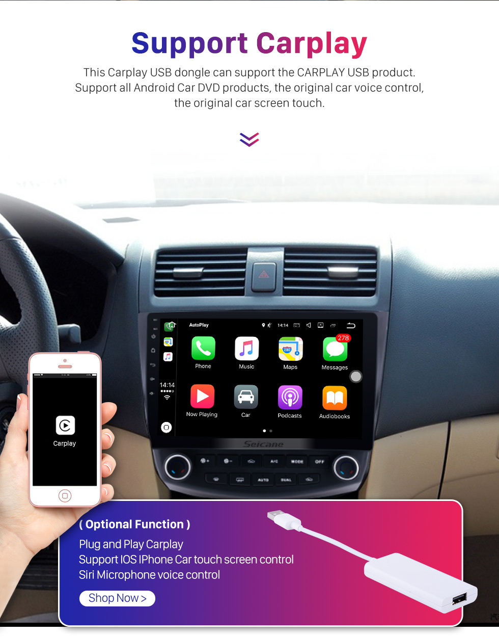 Seicane 10,1 pouces Android 8.1 HD 1024 * 600 Autoradio à écran tactile pour 2003 2004 2005 2006 2007 Honda Accord 7 Navigation GPS Bluetooth Musique WIFI USB Lien miroir Unité de soutien DVR OBD2 Commande au volant Caméra de recul Seicane 10,1 pouces Android 8.1 HD 1024 * 600 Autoradio à écran tactile pour 2003 2004 2005 2006 2007 Honda Accord 7 Navigation GPS Bluetooth Musique WIFI USB Lien miroir Unité de soutien DVR OBD2 Commande au volant Caméra de recul
