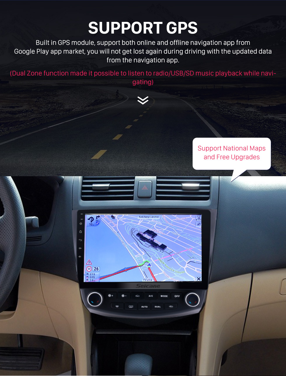 Seicane 10,1 pouces Android 8.1 HD 1024 * 600 Autoradio à écran tactile pour 2003 2004 2005 2006 2007 Honda Accord 7 Navigation GPS Bluetooth Musique WIFI USB Lien miroir Unité de soutien DVR OBD2 Commande au volant Caméra de recul Seicane 10,1 pouces Android 8.1 HD 1024 * 600 Autoradio à écran tactile pour 2003 2004 2005 2006 2007 Honda Accord 7 Navigation GPS Bluetooth Musique WIFI USB Lien miroir Unité de soutien DVR OBD2 Commande au volant Caméra de recul