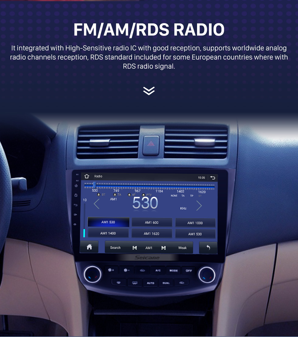 Seicane 10,1 pouces Android 8.1 HD 1024 * 600 Autoradio à écran tactile pour 2003 2004 2005 2006 2007 Honda Accord 7 Navigation GPS Bluetooth Musique WIFI USB Lien miroir Unité de soutien DVR OBD2 Commande au volant Caméra de recul Seicane 10,1 pouces Android 8.1 HD 1024 * 600 Autoradio à écran tactile pour 2003 2004 2005 2006 2007 Honda Accord 7 Navigation GPS Bluetooth Musique WIFI USB Lien miroir Unité de soutien DVR OBD2 Commande au volant Caméra de recul