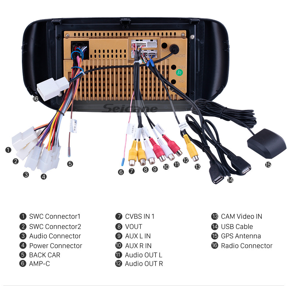 Seicane OEM Android 10.0 para 2018 Tata Hexa RHD Radio con Bluetooth 9 pulgadas HD Pantalla táctil Sistema de navegación GPS compatible con Carplay