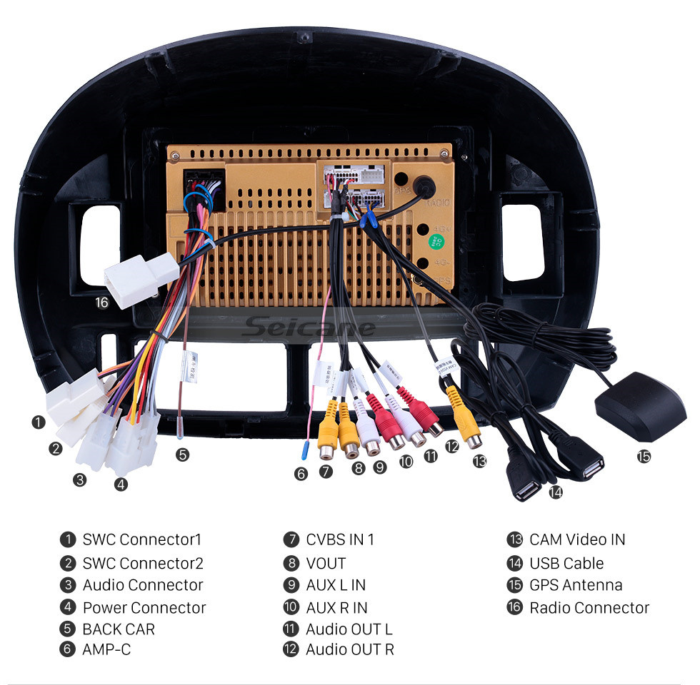 Seicane 9 pouces Android 10.0 pour 2002 2003 2004 2005 2006 TOYOTA ESTIMA / ACR30 (RHD) Radio Système de navigation GPS avec écran tactile HD Prise en charge Bluetooth Carplay Digital TV