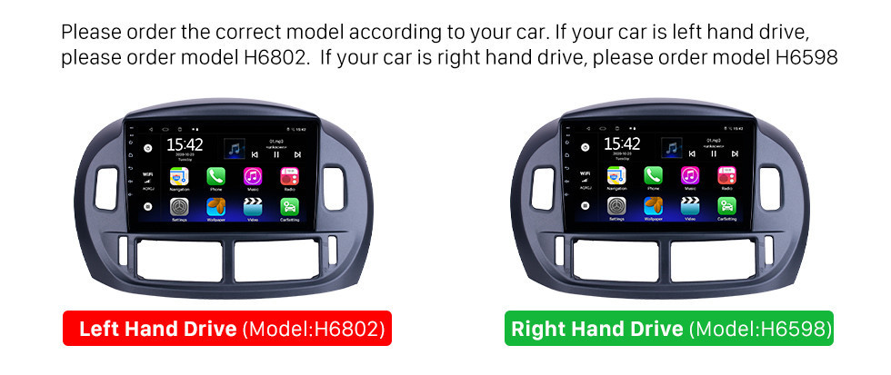 Seicane 9 polegadas Android 10.0 para 2002 2003 2004 2005 2006 TOYOTA ESTIMA / ACR30 (RHD) Sistema de navegação por rádio GPS com tela sensível ao toque HD Compatível com Bluetooth Carplay TV digital