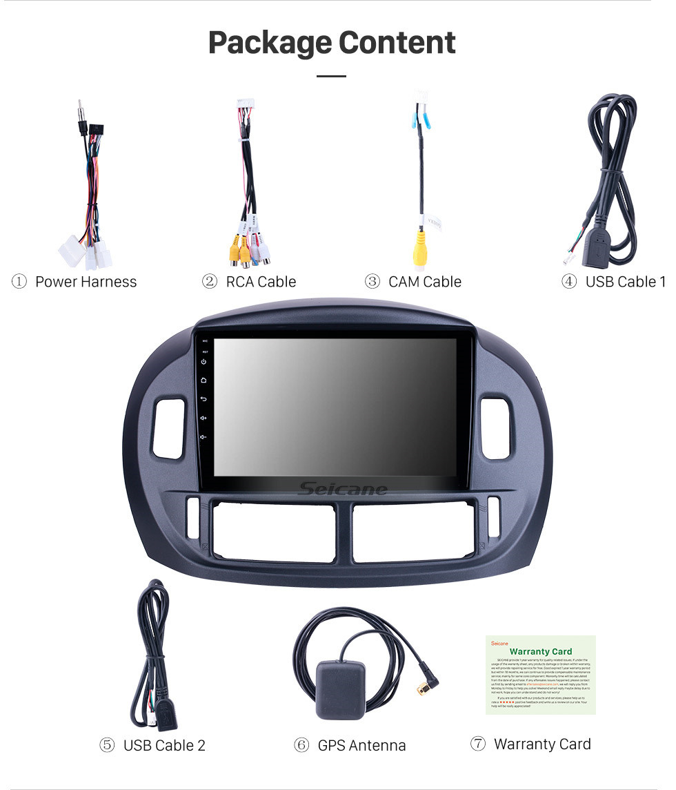 Seicane Android 10.0 de 9 pulgadas para 2002 2003 2004 2005 2006 TOYOTA ESTIMA / ACR30 (RHD) Radio Sistema de navegación GPS Con pantalla táctil HD Soporte Bluetooth Carplay Digital TV