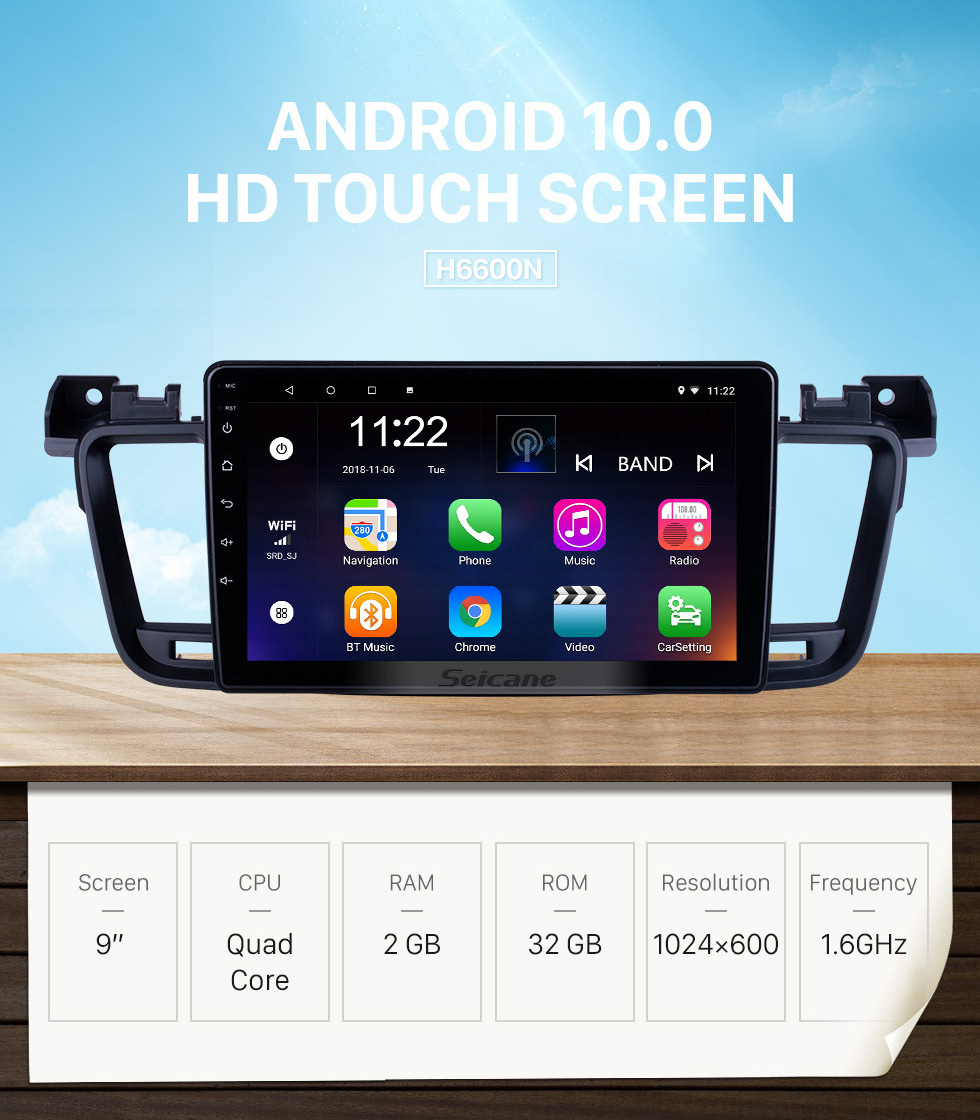 Seicane Android 10.0 HD Touchscreen 9 inch for 2011 2012 2013-2017 Peugeot 508 Radio GPS Navigation System with Bluetooth support Carplay TPMS Seicane Android 10.0 HD Touchscreen 9 inch for 2011 2012 2013-2017 Peugeot 508 Radio GPS Navigation System with Bluetooth support Carplay TPMS