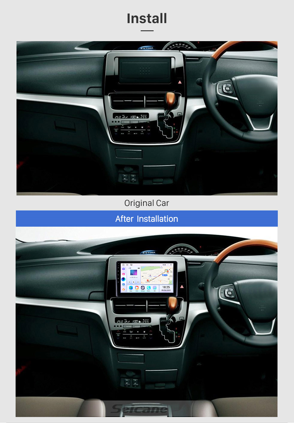 Seicane 10,1 Zoll Android 13.0 für 2019 TOYOTA PREVIA ESTIMA Radio-GPS-Navigationssystem mit HD-Touchscreen Bluetooth-Unterstützung Carplay Rückfahrkamera Seicane 10,1 Zoll Android 13.0 für 2019 TOYOTA PREVIA ESTIMA Radio-GPS-Navigationssystem mit HD-Touchscreen Bluetooth-Unterstützung Carplay Rückfahrkamera