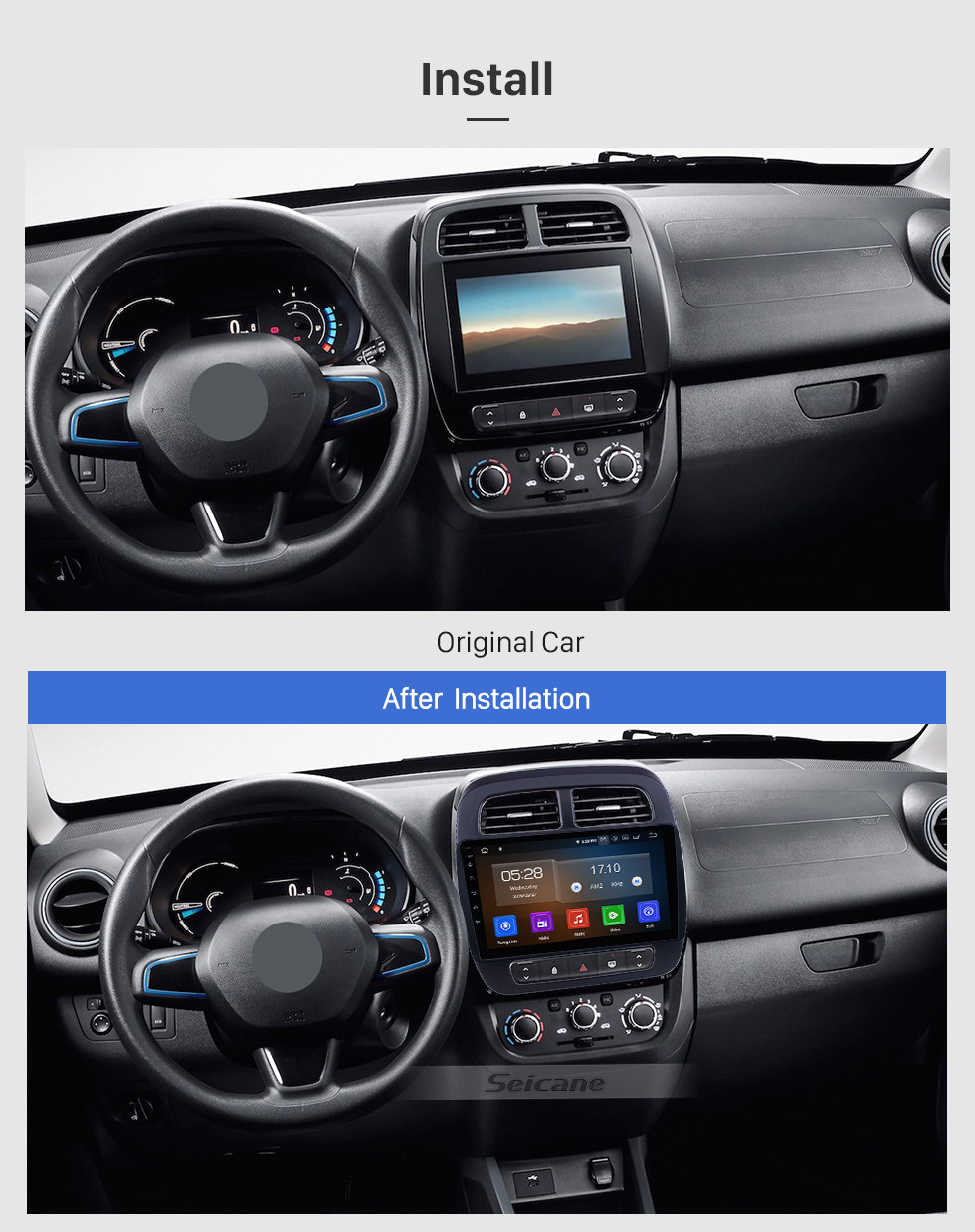 Seicane Android 10.0 For 2019 Renault City K-ZE Radio 10.1 inch GPS Navigation System Bluetooth AUX HD Touchscreen Carplay support 1080P Seicane Android 10.0 For 2019 Renault City K-ZE Radio 10.1 inch GPS Navigation System Bluetooth AUX HD Touchscreen Carplay support 1080P