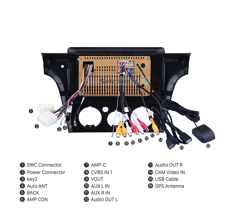 Seicane 10.1 pulgadas Android 10.0 para 2001 2002-2005 Mitsubishi Airtrek / Outlander Radio Sistema de navegación GPS con pantalla táctil HD Soporte Bluetooth Carplay