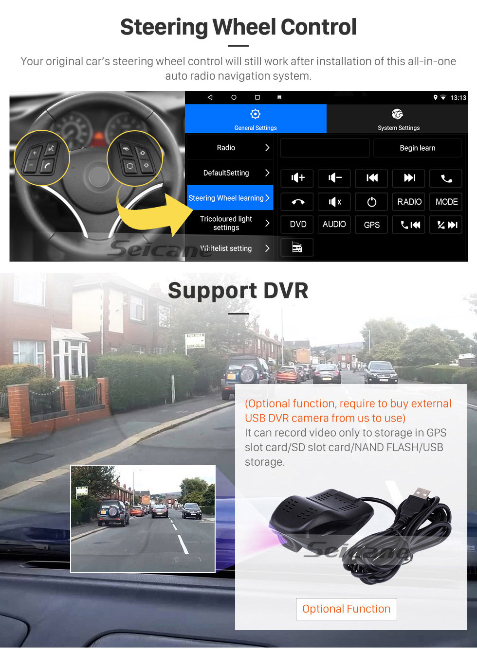Seicane Écran tactile HD 10,1 pouces Android 10.0 pour 2019 Renault City K-ZE Radio Système de navigation GPS avec support Bluetooth Carplay DVR Seicane Écran tactile HD 10,1 pouces Android 10.0 pour 2019 Renault City K-ZE Radio Système de navigation GPS avec support Bluetooth Carplay DVR