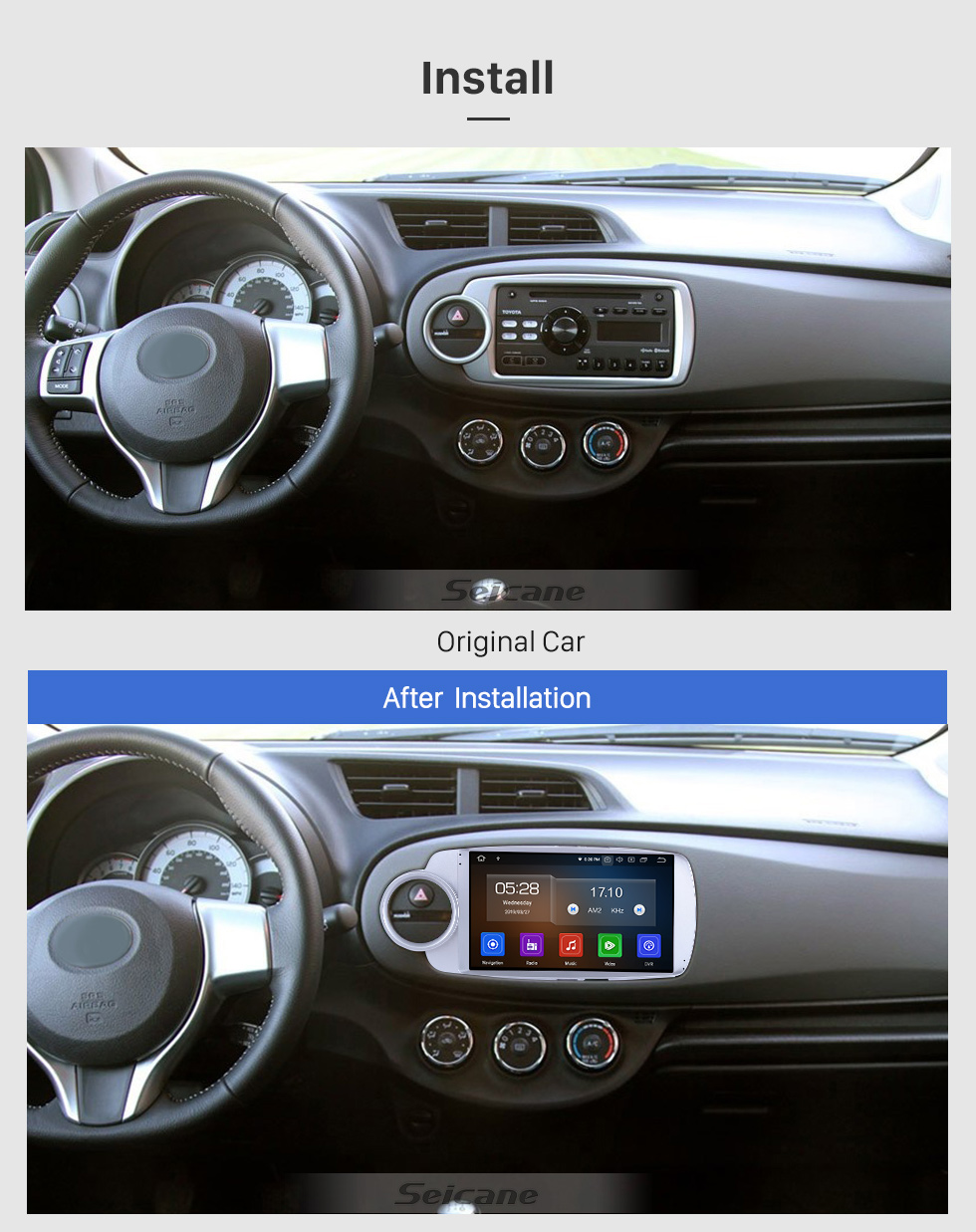 Seicane For 2012 Toyota Yaris/Vitz Radio HD Touchscreen 9 inch Android 10.0 Bluetooth with GPS Navigation System Carplay support 1080P Seicane For 2012 Toyota Yaris/Vitz Radio HD Touchscreen 9 inch Android 10.0 Bluetooth with GPS Navigation System Carplay support 1080P