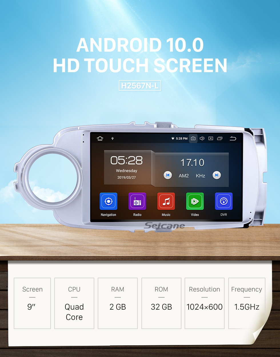 Seicane For 2012 Toyota Yaris/Vitz Radio HD Touchscreen 9 inch Android 10.0 Bluetooth with GPS Navigation System Carplay support 1080P Seicane For 2012 Toyota Yaris/Vitz Radio HD Touchscreen 9 inch Android 10.0 Bluetooth with GPS Navigation System Carplay support 1080P