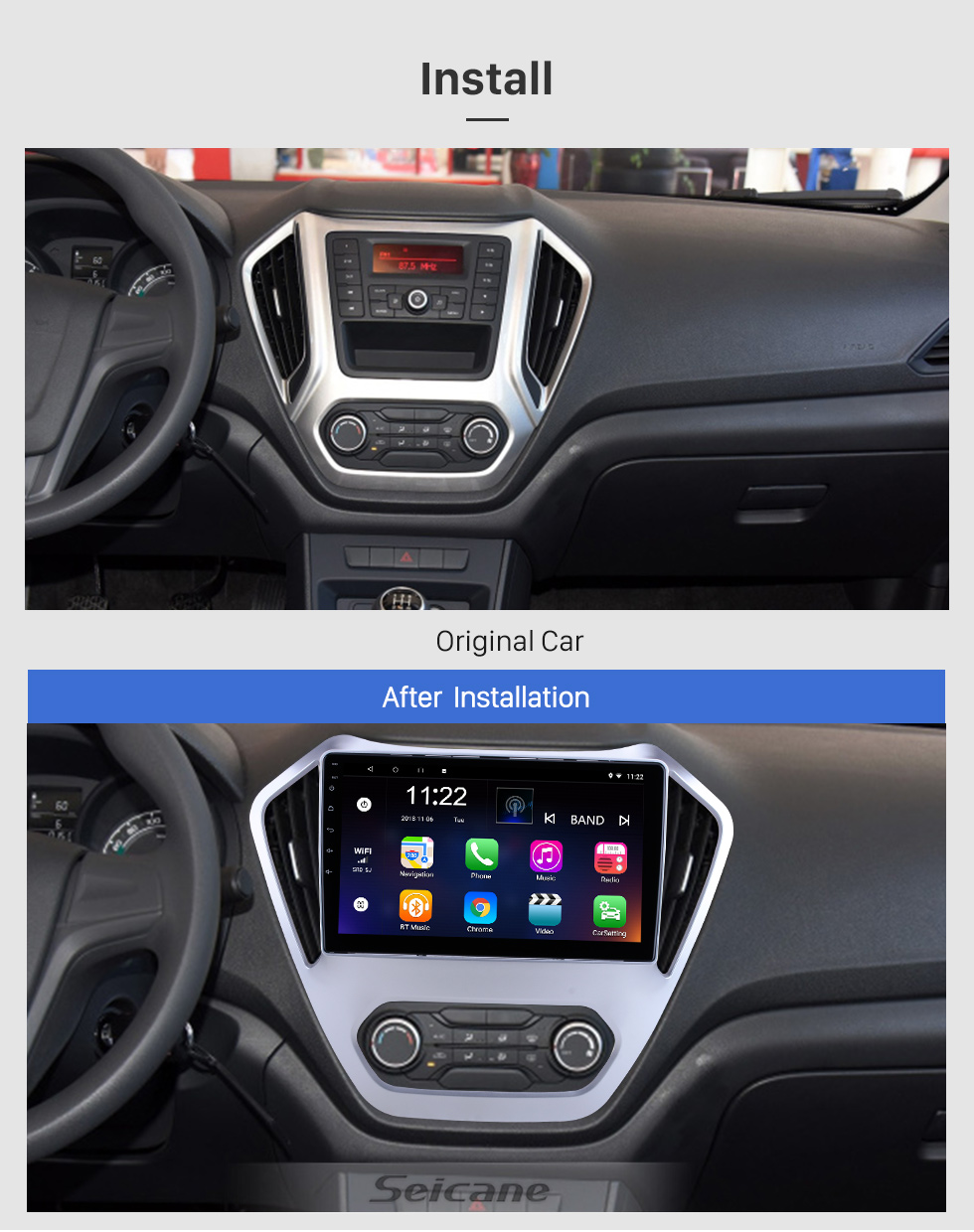 Seicane 10.1 polegada Android 10.0 para 2014 2015 2016 MG GT Rádio Sistema de Navegação GPS Com HD Touchscreen Suporte Bluetooth Carplay OBD2